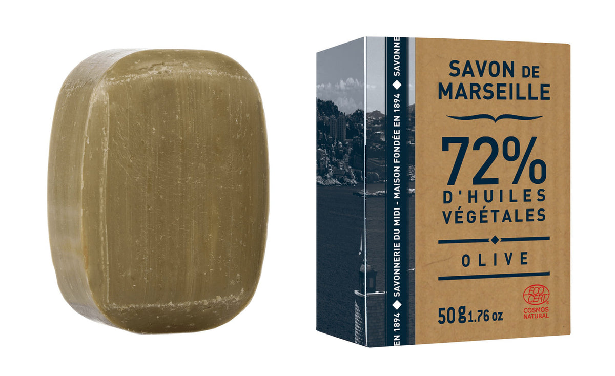 Petit galet de savon de marseille olive