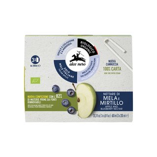 Alce Nero Fruchtnektar Apfel Heidelbeere, EU Bio 200ml