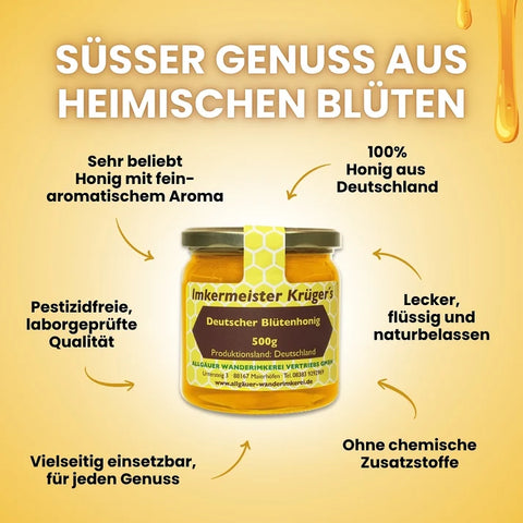 Deutscher Blütenhonig  - German Flower Honey 500g