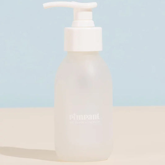 Glasflasche 100ml mit Pumpe weiss (Leer) - Pimpant