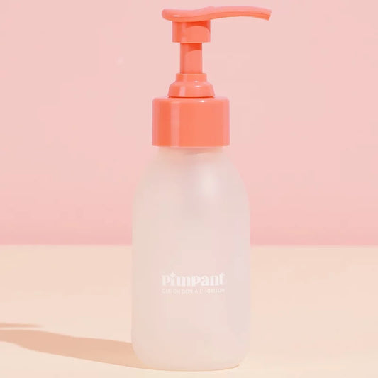 Glasflasche 100ml mit Pumpe Rosa (Leer) - Pimpant