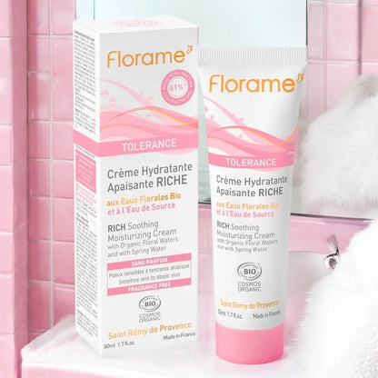 Beruhigende Feuchtigkeitscreme Bio reichhaltig Quellwasser - 50ml - Florame