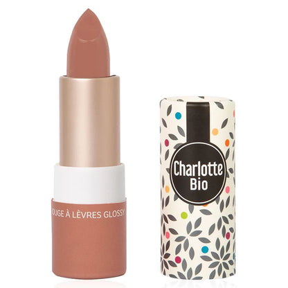 Glänzender Lippenstift Nude Mokka BIO - 3.5g - Charlotte Bio