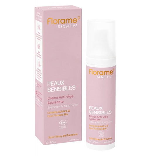 Florame SENSITIVE Beruhigende Anti-Age-Gesichtscreme – Empfindliche und reaktive Haut – 50 ml