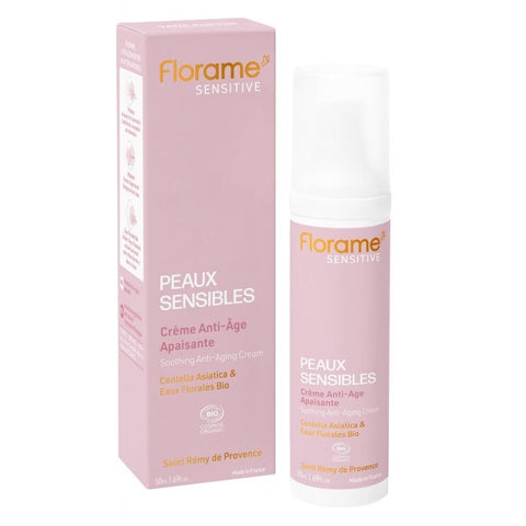 Florame SENSITIVE Soothing Anti-Age Face Cream – Sensitive & Reactive Skin – 50 ml