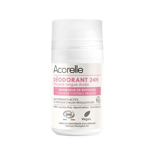 Acorelle Roll-On Déodorant 24h Ralentisseur de pousse des poils, Cosmétique Bio - COSMOS ORGANIC 50ml
