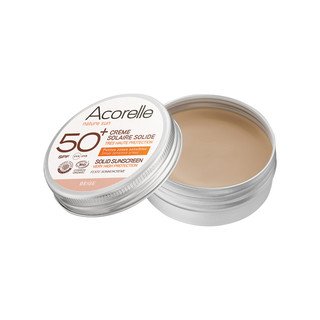 Acorelle Crème solaire solide beige SPF50+, Cosmétique Bio - COSMOS ORGANIC 20g