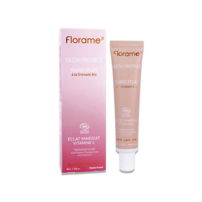 Florame Glow Protect Radiance Fluid with Organic Pomegranate & Vitamin C – 40 ml