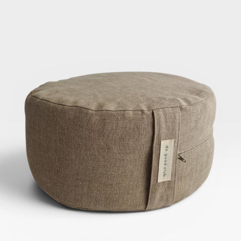 Coussin de méditation rond – Lin naturel
