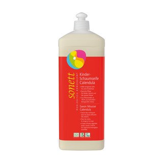 SONETT Sapone schiumoso per bambini alla calendula, bottiglia di ricarica, Cosmetico naturale 1 L