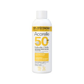 Acorelle Flacon de recharge spray solaire pour enfants SPF50, Cosmétique Bio - COSMOS ORGANIC 150 ml