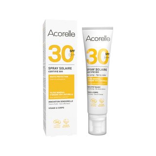 Acorelle Spray Solaire Visage & Corps SPF30, Cosmétiques Bio - COSMOS ORGANIC 100ml