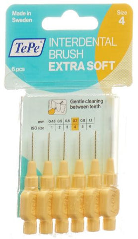 TEPE Interden Brush 0.7mm x-soft gelb Blist 6 Stk