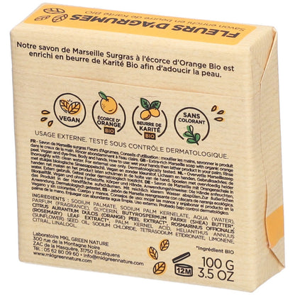 Savon Marseille Surgras Fleurs d'Agrumes
