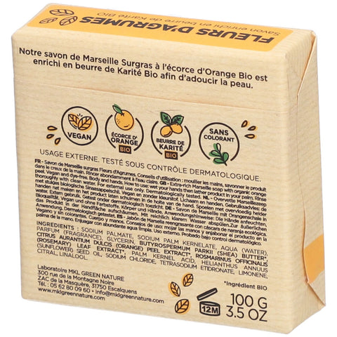 Savon Marseille Surgras Fleurs d'Agrumes