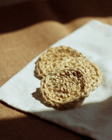 Tampon de shampoing en jute.