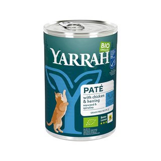 YARRAH Katzenfutter Paté Huhn & Hering, mit Spirulina & Meeresalgen, EU Bio 400 g