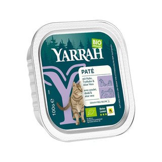 YARRAH Katzenfutter Paté Huhn & Truthahn, mit Aloe Vera, EU Bio 100 g