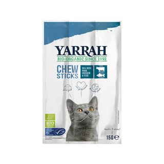 YARRAH Katzenfutter Kausticks mit Fisch, EU Bio 15 g