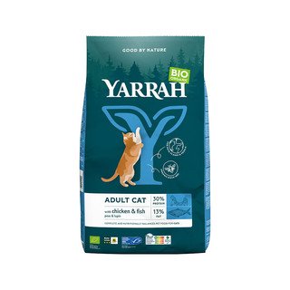 YARRAH Katzenfutter Adult Cat Huhn & Fisch, mit Erbsen & Lupinen, EU Bio 2.4 kg