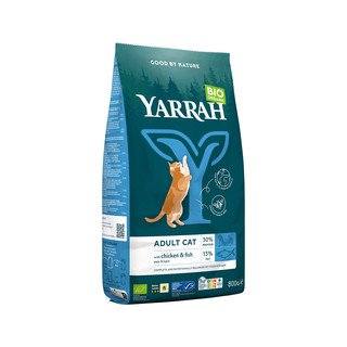 YARRAH Katzenfutter Adult Cat Huhn & Fisch, mit Erbsen & Lupinen, EU Bio 800 g