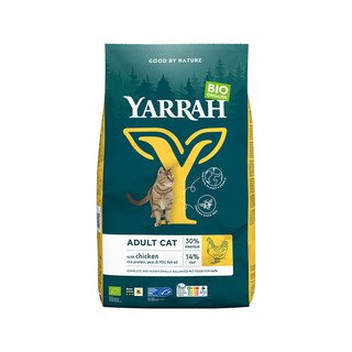 YARRAH Katzenfutter Adult Cat Huhn, mit Reisprotein, Erbsen & Fischöl, EU Bio 800 g