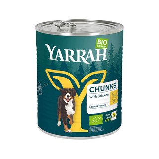 YARRAH Hundefutter Chunks Huhn, mit Brennnessel & Tomate, EU Bio 820 g