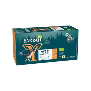 YARRAH Hundefutter Paté Multipack grain free, Huhn, Truthahn & Rind, EU Bio 6 x 150 g