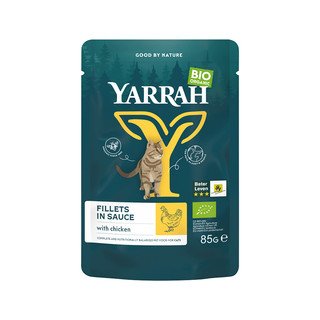 YARRAH Katzenfutter Filets mit Huhn in Sauce, EU Bio 85 g