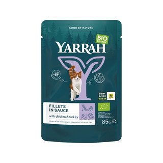 YARRAH Katzenfutter Filets mit Truthahn in Sauce, EU Bio 85 g