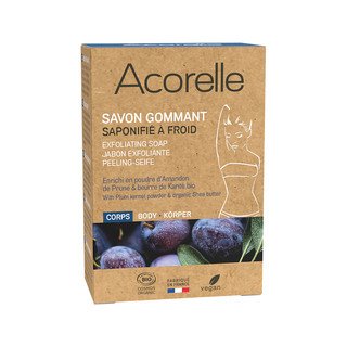 Acorelle Savon Exfoliant Solide, Cosmétique Bio - COSMOS ORGANIC