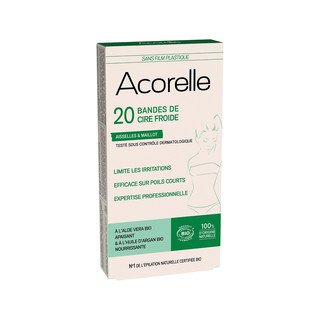 Bandes de cire froide Acorelle pour les aisselles et le bikini, Cosmébio - Cosmétique naturel
