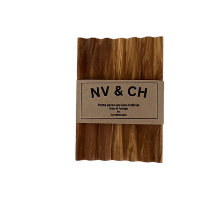 Porte-savon en bois d'olivier zigzag