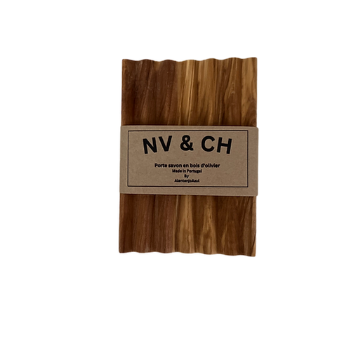 Porte-savon en bois d'olivier zigzag