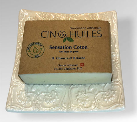 Porte savon céramique "Le carré blanc"