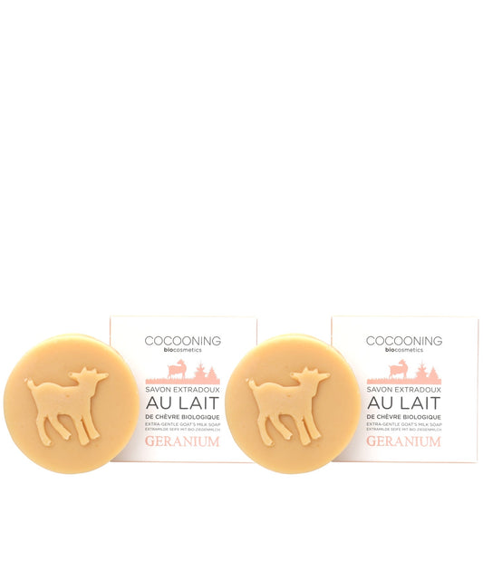 Duo-pack savons chèvre Géranium