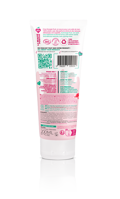 LAIT CORPS SORBET FRAMBOISE CERTIFIE BIO PAR ECOCERT