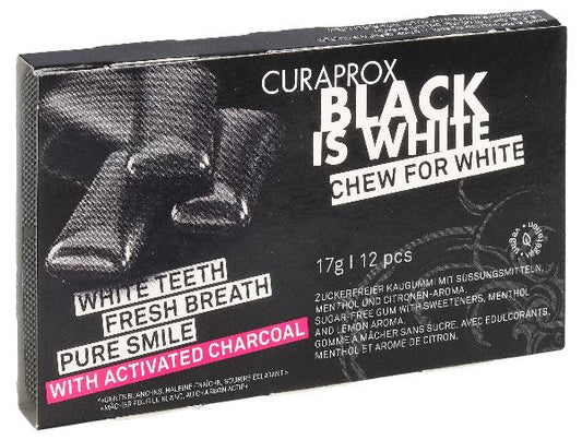 CURAPROX Black is White Kaugummi Blist 12 Stk