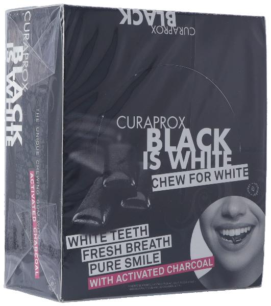 CURAPROX Black is White Kaugummi Disp m 12 Blist