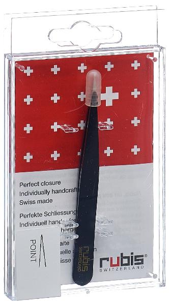 RUBIS Pointed Black Inox Tweezers