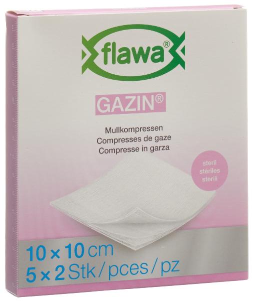 FLAWA Gazin Mullkompres 10x10cm steril 5 x 2 Stk