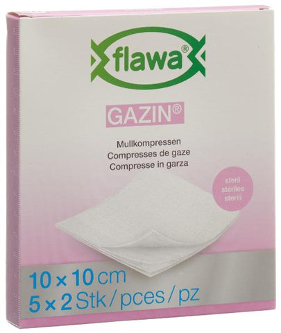 FLAWA Gazin Mullkompres 10x10cm steril 5 x 2 Stk