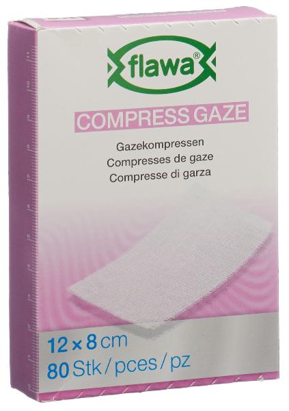 FLAWA Gazekompressen geschn 8x12cm keimred 80 Stk
