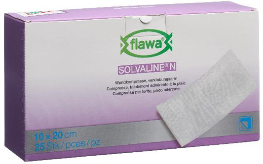 FLAWA Solvaline N Kompressen 10x20cm steril 25 Stk