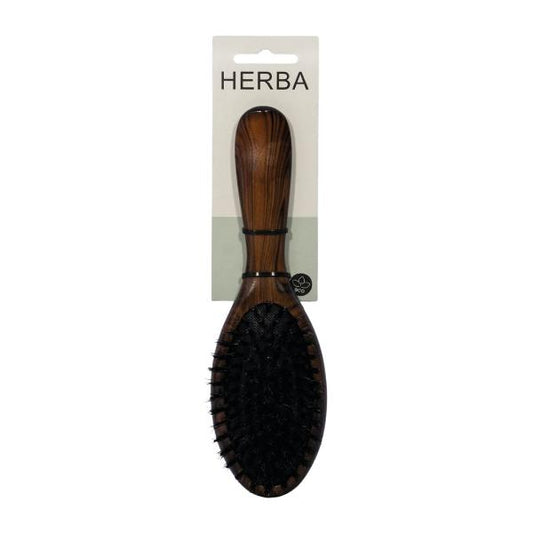 HERBA Haarbürste geölt Wildsch-/Nylon oval Buche