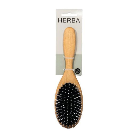 HERBA Haarbürste Wildschw-/Nylonbor oval Buche