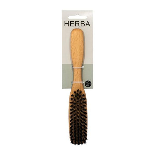 HERBA Haarbürste Wildschweinbo oval Buchenholz
