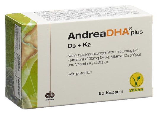 ANDREADHA plus Omega-3 Vit D3+K2 Kaps vegan 60 Stk