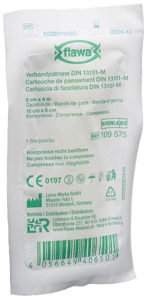 FLAWA Verbandpatrone 8x10cm+8cmx4m steril