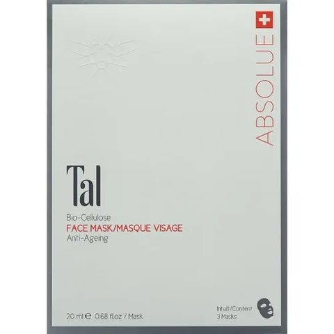 TAL Absolue Bio-Cellulose Mask 3-Pack – Set di maschere in foglio svizzero ad alte prestazioni (3 × 20 ml)